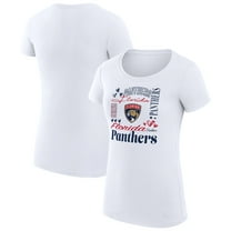 Women's G-III 4Her by Carl Banks White Florida Panthers Super-Slim Fit Lightweight Collage Team Graphic T-Shirt