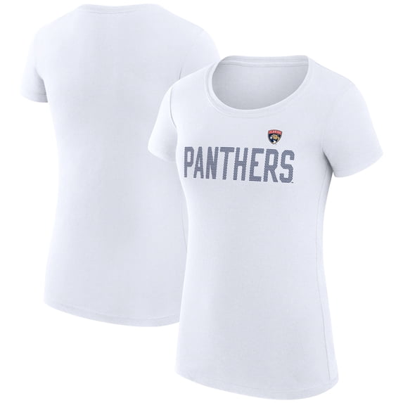 Women's G-III 4Her by Carl Banks White Florida Panthers Super-Slim Fit Lightweight Dot Print Team T-Shirt