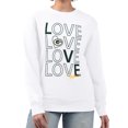 thumbnail image 1 of Women's G-III 4Her by Carl Banks  White Green Bay Packers Lots of Love Graphic Fleece Pullover Sweatshirt, 1 of 2