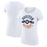 Women's G-III 4Her by Carl Banks White Houston Astros City Graphic Fitted T-Shirt