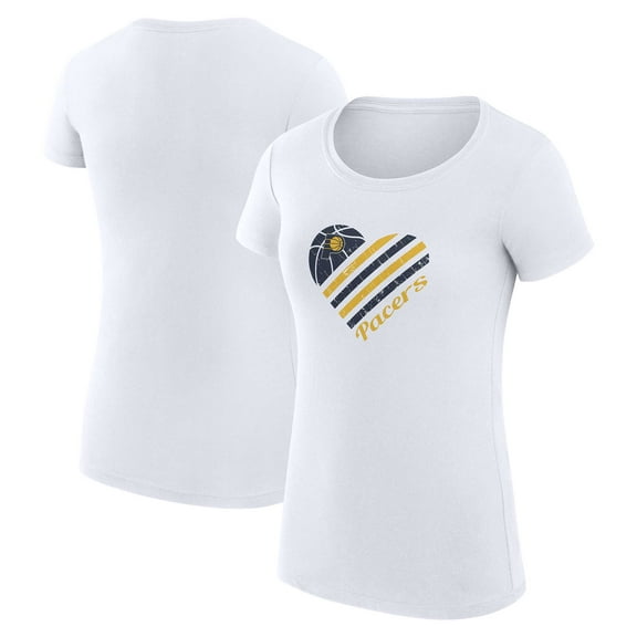 Women's G-III 4Her by Carl Banks White Indiana Pacers Super-Slim Fit Lightweight Heart T-Shirt