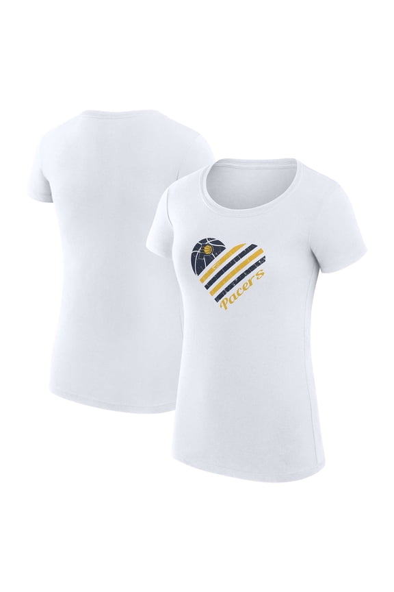 Women's G-III 4Her by Carl Banks White Indiana Pacers Super-Slim Fit Lightweight Heart T-Shirt
