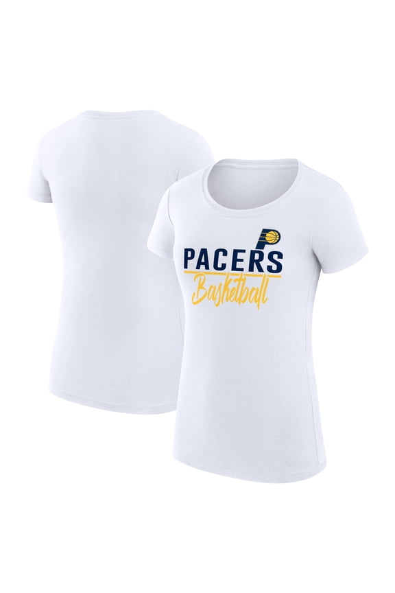 Women's G-III 4Her by Carl Banks White Indiana Pacers Super-Slim Fit Lightweight Team Sport V-Neck T-Shirt