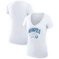 thumbnail image 1 of Women's G-III 4Her by Carl Banks White Indianapolis Colts Filigree Logo Lightweight V-Neck Fitted T-Shirt, 1 of 3