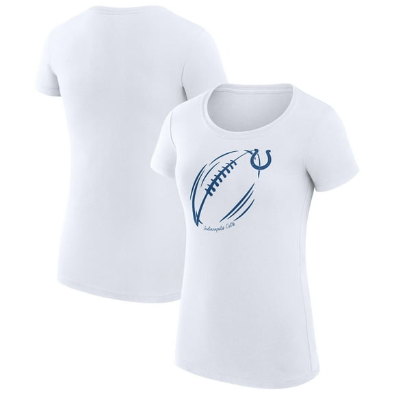Women's G-III 4Her by Carl Banks  White Indianapolis Colts Super-Slim Fit Lightweight Subtle Football T-Shirt