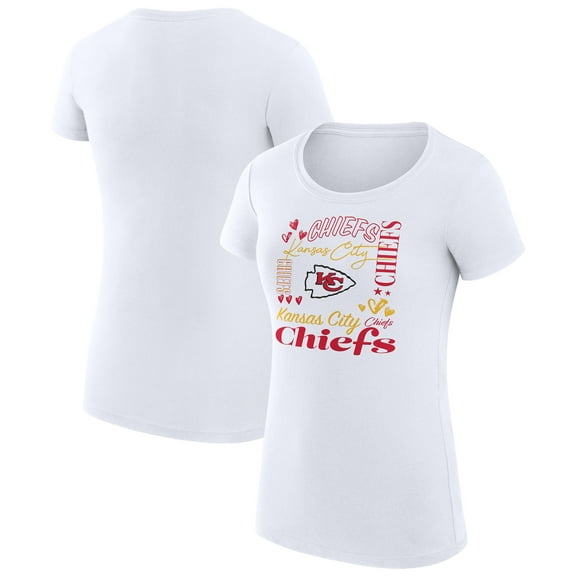 Women's G-III 4Her by Carl Banks  White Kansas City Chiefs Super-Slim Fit Lightweight Collage Team T-Shirt