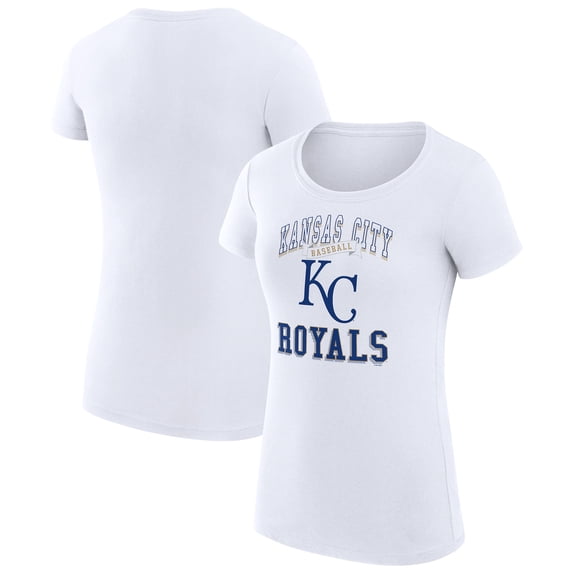 Women's G-III 4Her by Carl Banks White Kansas City Royals Super-Slim Fit Lightweight Team Logo Graphic T-Shirt