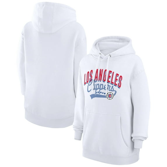 Women's G-III 4Her by Carl Banks White LA Clippers Filigree Logo Pullover Hoodie