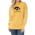 thumbnail image 1 of Women's Gold Iowa Hawkeyes Lainey Ribbed Tunic Tri-Blend Pullover Sweatshirt, 1 of 2