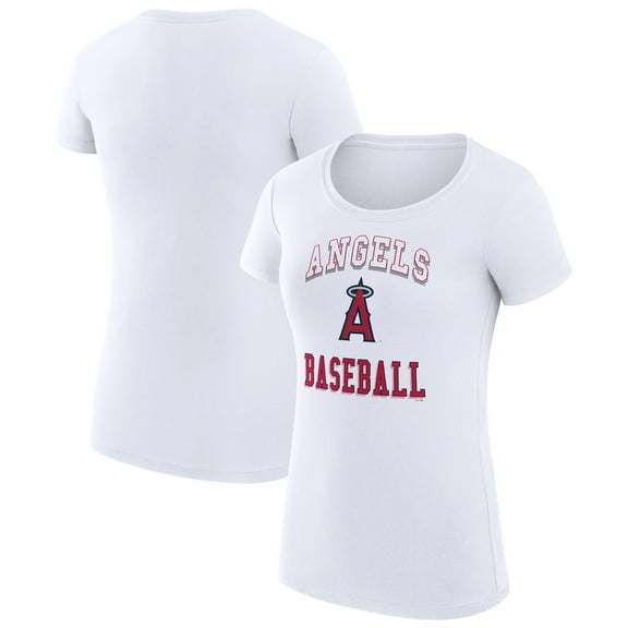 Women's G-III 4Her by Carl Banks White Los Angeles Angels Super-Slim Fit Lightweight Team Logo Graphic T-Shirt