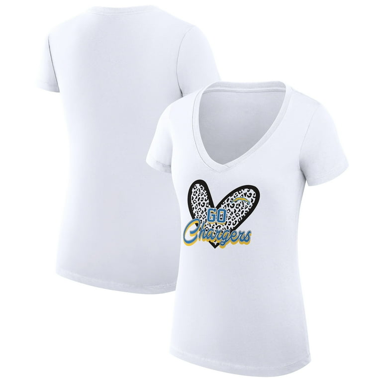 CHARGERS WOMENS SHORT SLEEVE V NECK - WHITE CHARGERS WOMENS SHORT SLEEVE V NECK - WHITE