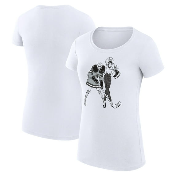 Women's G-III 4Her by Carl Banks White Los Angeles Kings Hockey Girls Fitted T-Shirt