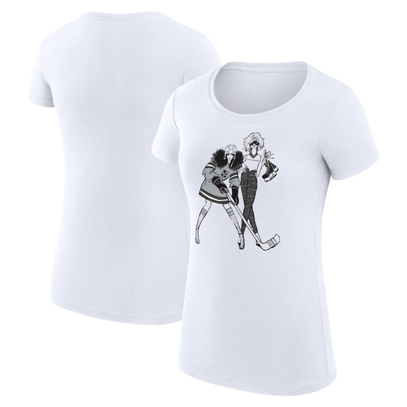 Women's G-III 4Her by Carl Banks White Los Angeles Kings Super-Slim Fit Lightweight Hockey Girls T-Shirt