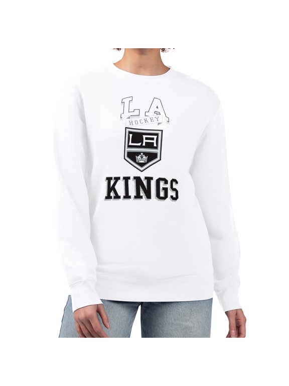 Women's G-III 4Her by Carl Banks White Los Angeles Kings Team Logo Tri-Blend Fleece Pullover Sweatshirt