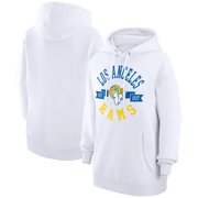 G-III APPAREL Women's G-III 4Her by Carl Banks White Los Angeles Rams City Graphic Team Fleece Pullover Hoodie