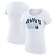 thumbnail image 1 of Women's G-III 4Her by Carl Banks White Memphis Grizzlies Super-Slim Fit Lightweight Filigree Logo T-Shirt, 1 of 3