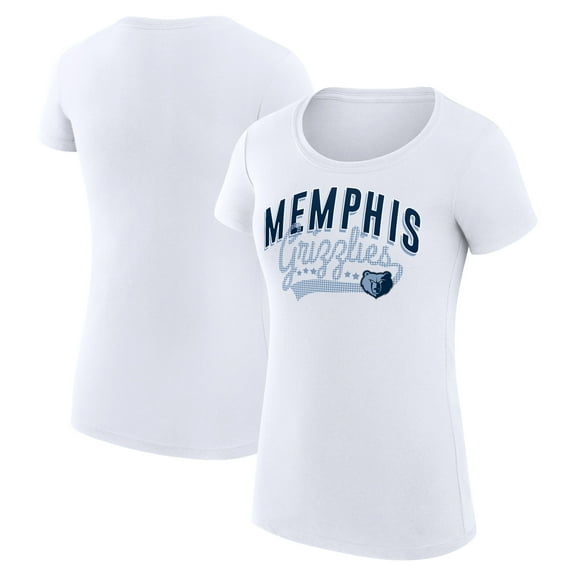Women's G-III 4Her by Carl Banks White Memphis Grizzlies Super-Slim Fit Lightweight Filigree Logo T-Shirt