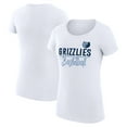 thumbnail image 1 of Women's G-III 4Her by Carl Banks  White Memphis Grizzlies Super-Slim Fit Lightweight Team Sport V-Neck T-Shirt, 1 of 3