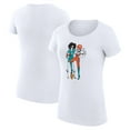 thumbnail image 1 of Women's G-III 4Her by Carl Banks White Miami Dolphins Football Girls Graphic Fitted T-Shirt, 1 of 3