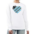 thumbnail image 1 of Women's G-III 4Her by Carl Banks White Miami Marlins Heart Logo Fleece Pullover Sweatshirt, 1 of 3