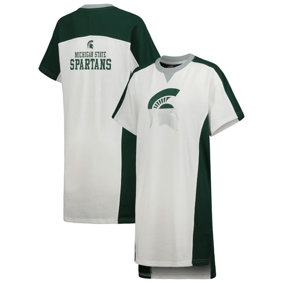 Women's G-III 4Her by Carl Banks White Michigan State Spartans Home Run T-Shirt Dress