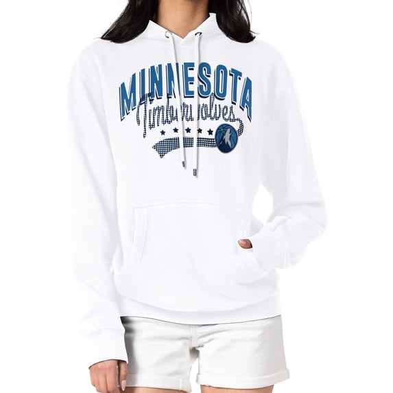 Women's G-III 4Her by Carl Banks White Minnesota Timberwolves Filigree Logo Pullover Hoodie