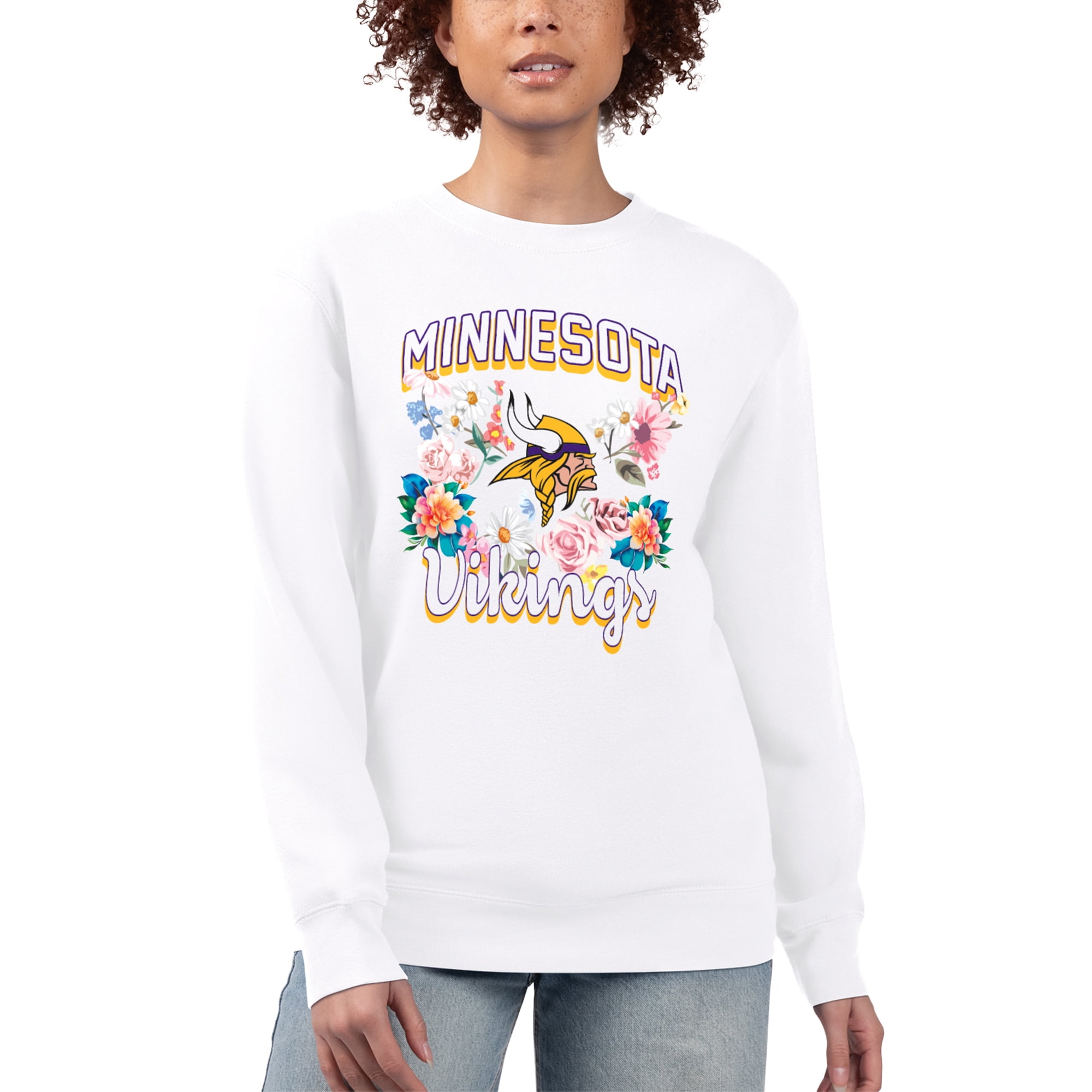 Women's GIII 4Her by Carl Banks White Minnesota Vikings Flower Logo