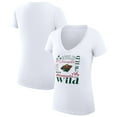 thumbnail image 1 of Women's G-III 4Her by Carl Banks White Minnesota Wild Super-Slim Fit Lightweight Collage Team Graphic T-Shirt, 1 of 3