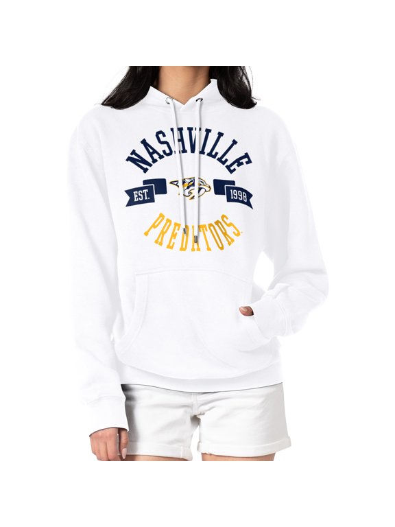 Women's G-III 4Her by Carl Banks White Nashville Predators City Graphic Fleece Pullover Hoodie