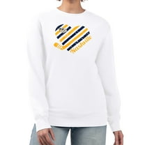 Women's G-III 4Her by Carl Banks  White Nashville Predators Heart Graphic Pullover Sweatshirt
