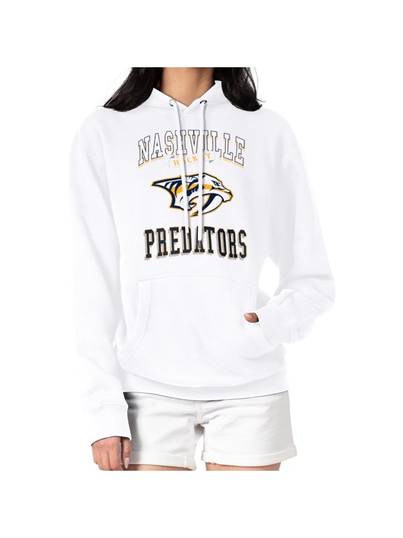 Women's G-III 4Her by Carl Banks White Nashville Predators Team Logo Tri-Blend Fleece Pullover Hoodie