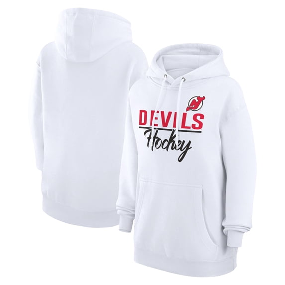 Women's G-III 4Her by Carl Banks White New Jersey Devils Team Fleece Pullover Hoodie