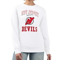 Women's G-III 4Her by Carl Banks White New Jersey Devils Team Logo Tri-Blend Fleece Pullover Sweatshirt