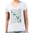 thumbnail image 1 of Women's G-III 4Her by Carl Banks White New York Jets Large Love Team V-Neck T-Shirt, 1 of 3