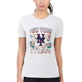 thumbnail image 1 of Women's G-III 4Her by Carl Banks White New York Mets Super-Slim Fit Lightweight Flowers Graphic T-Shirt, 1 of 2