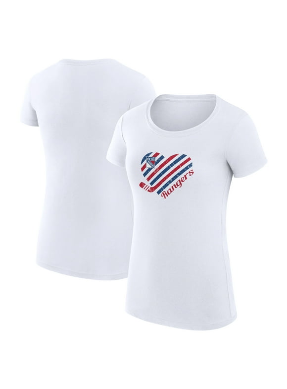 Women's G-III 4Her by Carl Banks White New York Rangers Heart Fitted T-Shirt