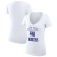 thumbnail image 1 of Women's G-III 4Her by Carl Banks White New York Rangers Super-Slim Fit Lightweight Team Logo Graphic V-Neck T-Shirt, 1 of 3