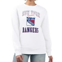 Women's G-III 4Her by Carl Banks White New York Rangers Team Logo Tri-Blend Fleece Pullover Sweatshirt
