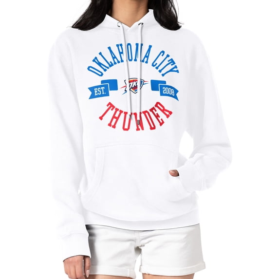 Women's G-III 4Her by Carl Banks White Oklahoma City Thunder City Pullover Hoodie