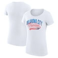 thumbnail image 1 of Women's G-III 4Her by Carl Banks White Oklahoma City Thunder Super-Slim Fit Lightweight Filigree Logo T-Shirt, 1 of 3