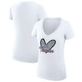 thumbnail image 1 of Women's G-III 4Her by Carl Banks  White Oklahoma City Thunder Super-Slim Fit Lightweight Leopard Heart V-Neck T-Shirt, 1 of 3