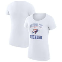 Women's G-III 4Her by Carl Banks White Oklahoma City Thunder Super-Slim Fit Lightweight Team Logo T-Shirt