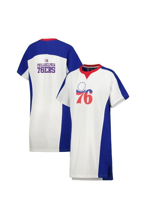 Women's G-III 4Her by Carl Banks White Philadelphia 76ers Free Throw T-Shirt Dress