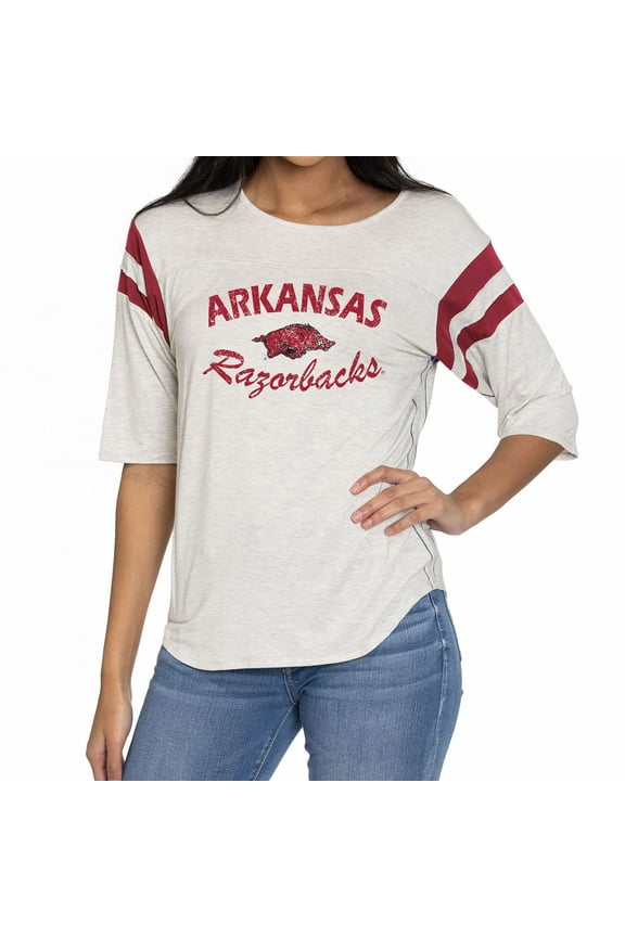 Women's Gray Arkansas Razorbacks Sabrina Jersey T-Shirt
