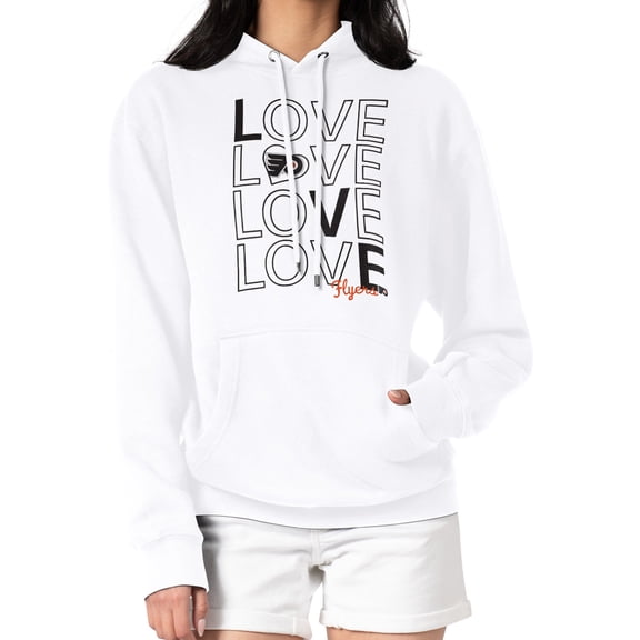 Women's G-III 4Her by Carl Banks White Philadelphia Flyers Hockey Love Fleece Pullover Hoodie