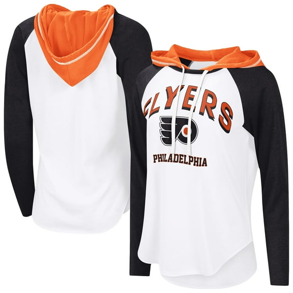 Women's-G-III 4Her by Carl Banks  White Philadelphia Flyers VIP Raglan Long Sleeve Hoodie T-Shirt