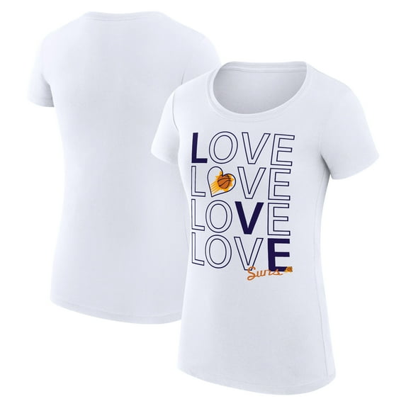 Women's G-III 4Her by Carl Banks White Phoenix Suns Basketball Love Fitted T-Shirt