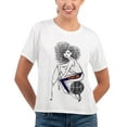thumbnail image 1 of Women's G-III 4Her by Carl Banks White Phoenix Suns Play the Ball Cropped T-Shirt, 1 of 2