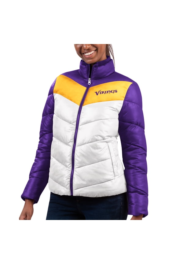 Women's G-III 4Her by Carl Banks White/Purple Minnesota Vikings New Star Quilted Full-Zip Jacket
