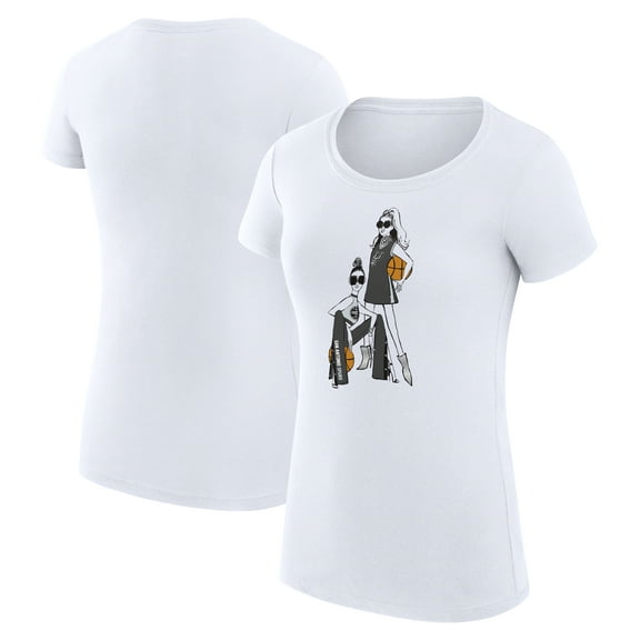 Women's G-III 4Her by Carl Banks White San Antonio Spurs Super-Slim Fit Lightweight Basketball Girls T-Shirt